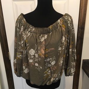 Off the shoulder floral blouse